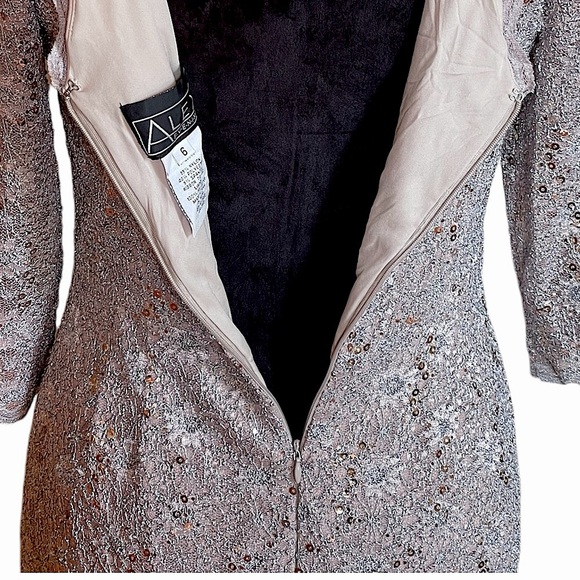 ALEX EVENINGS ELEGANT 3/4 SLEEVE SHEATH DRESS SZ 6 NWTS - Picture 10 of 15